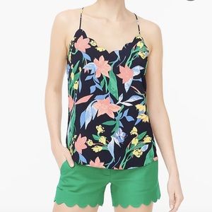 J. Crew Floral Scalloped Cami Top
